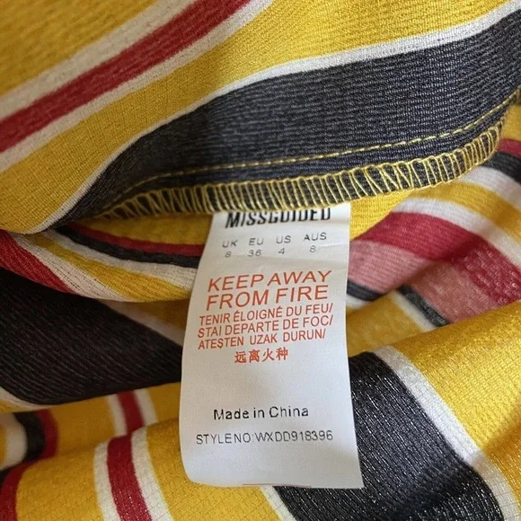 Missguided Striped Button Detail Dress NWT - Picture 9 of 9